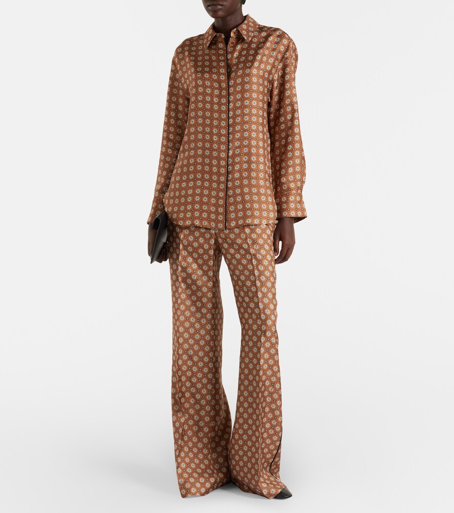 Dorothee Schumacher Graphic Dreams Printed Silk Twill Shirt In Brown