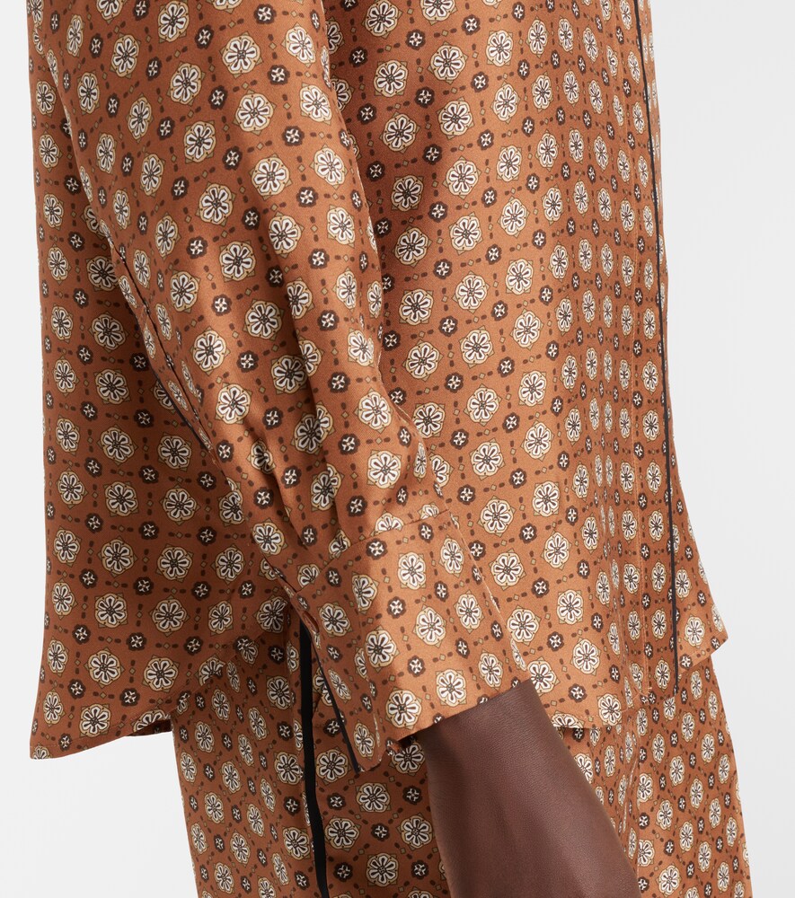 Dorothee Schumacher Graphic Dreams Printed Silk Twill Shirt In Brown