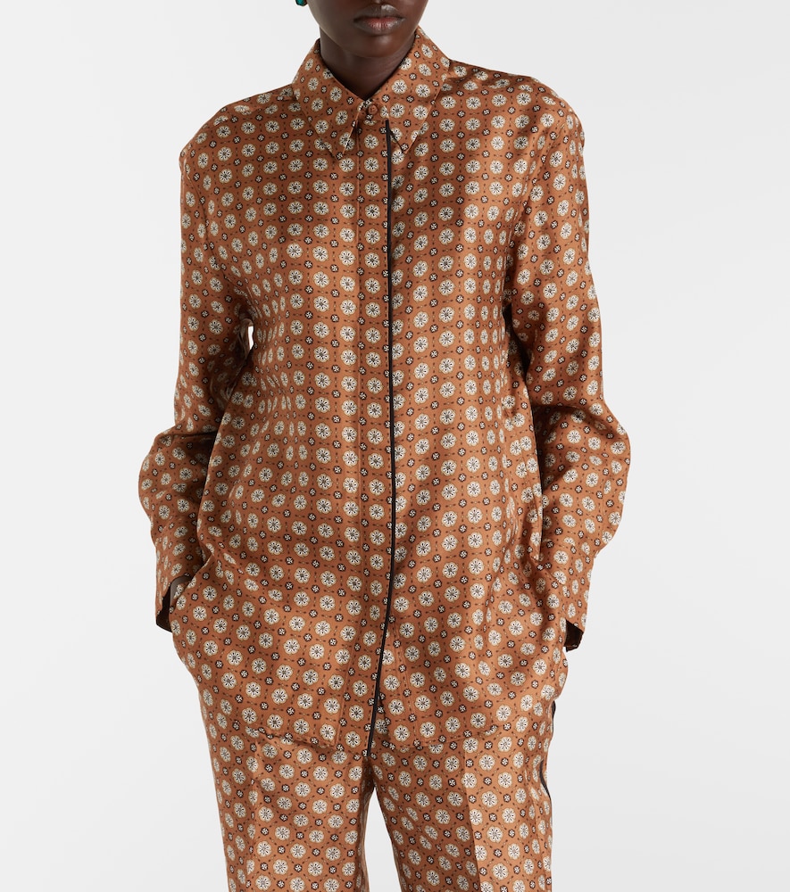 Dorothee Schumacher Graphic Dreams Printed Silk Twill Shirt In Brown
