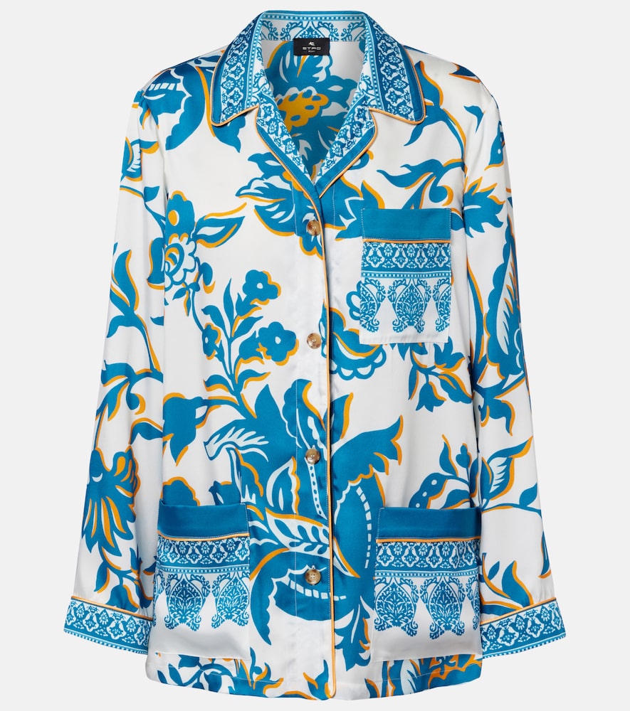 Etro Women's Multicoloured Printed Crepe-De-Chine Blouse UK Size 6 - Mytheresa