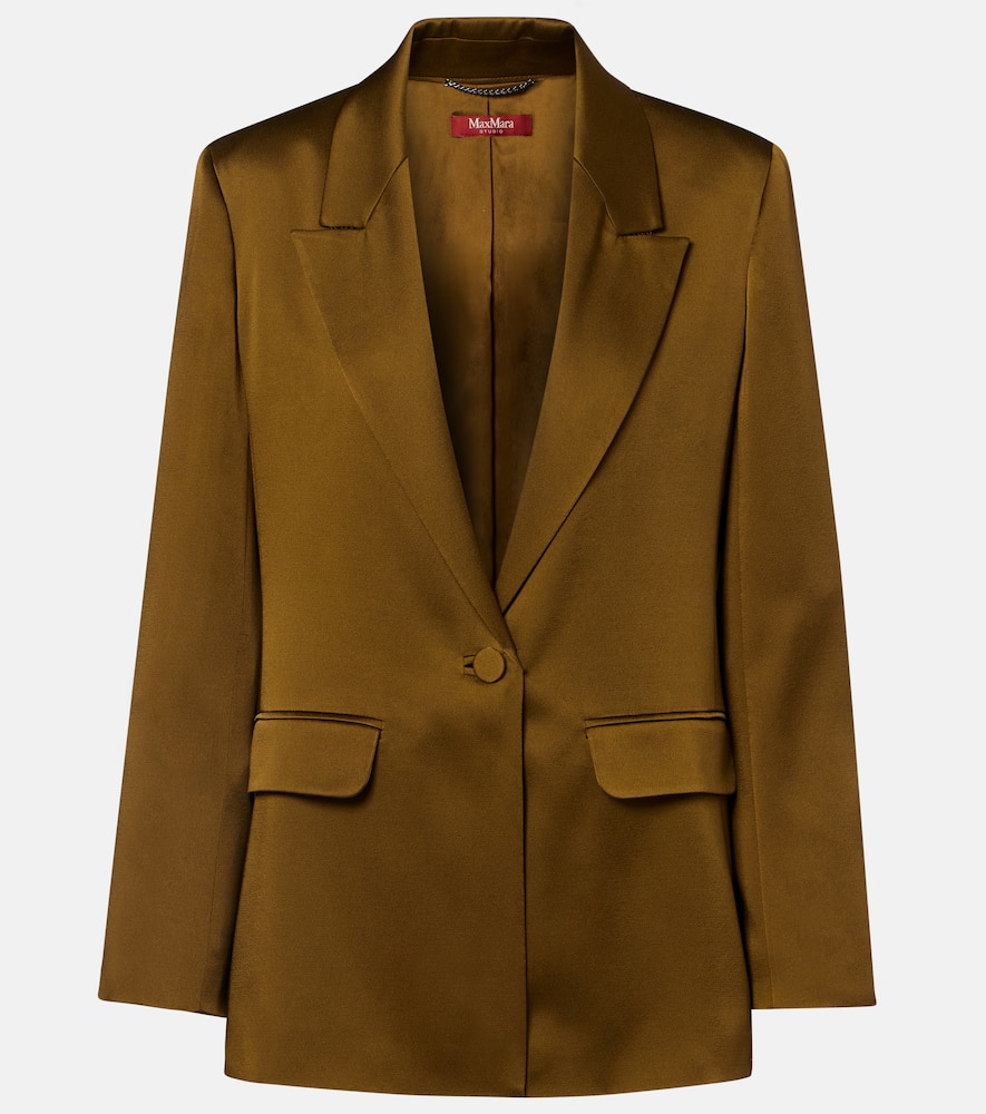 Max Mara Crêpe Satin Blazer In Green