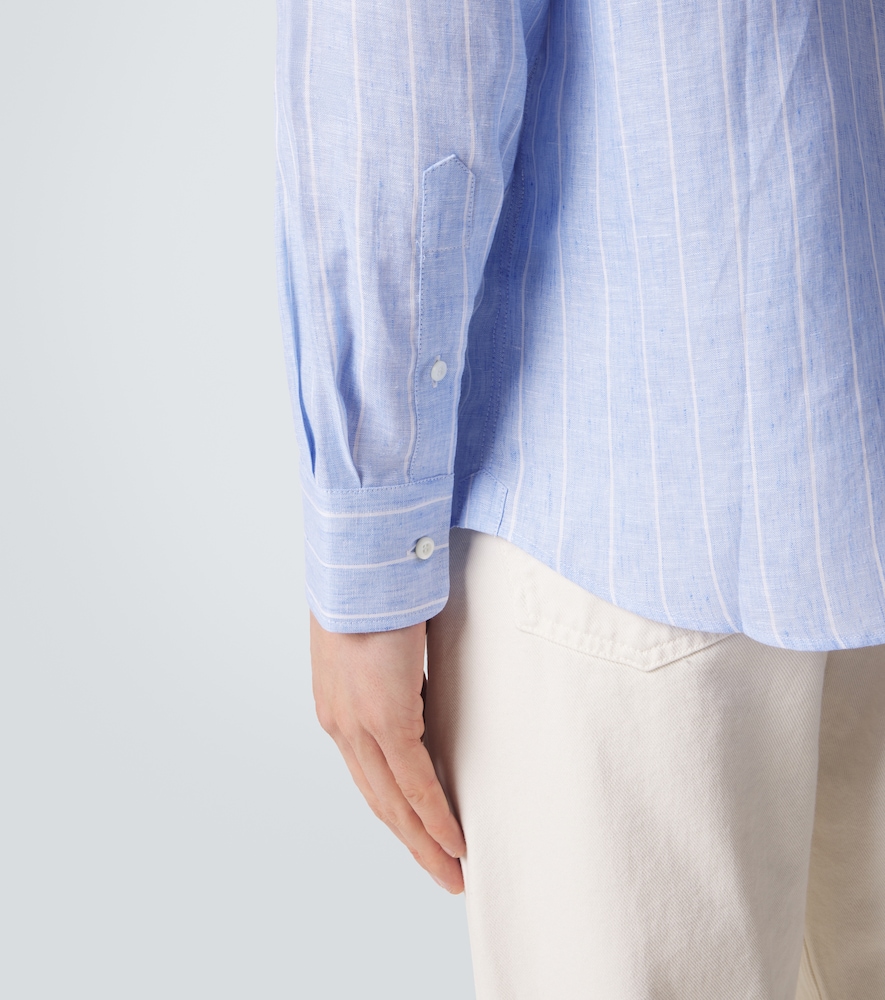  Brunello Cucinelli Brunello Cucinelli Striped Linen Shirt 