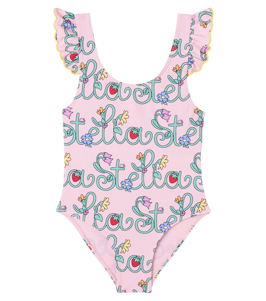 Stella McCartney Kids Logo ruffled swimsuit　ステラ マッカートニー キッズ ロゴ フリル水着 Stella
