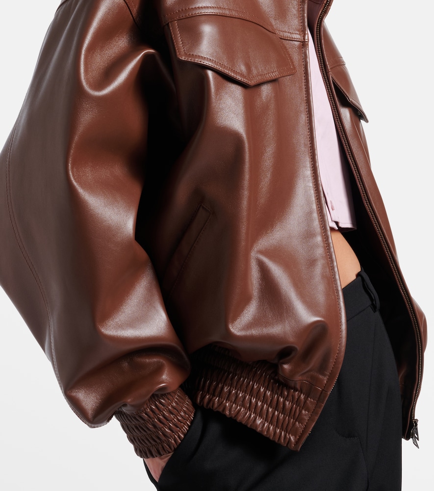  Balenciaga Balenciaga Cropped Oversized Leather Jacket 
