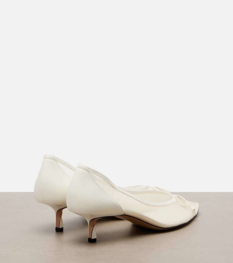 Jacquemus Jacquemus Tourni Leather-trimmed Mesh Pumps 