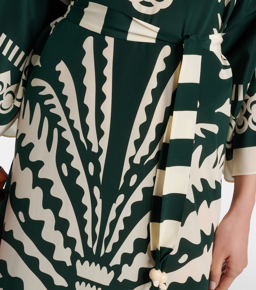  Eres Eres Belted Printed Silk Kaftan 