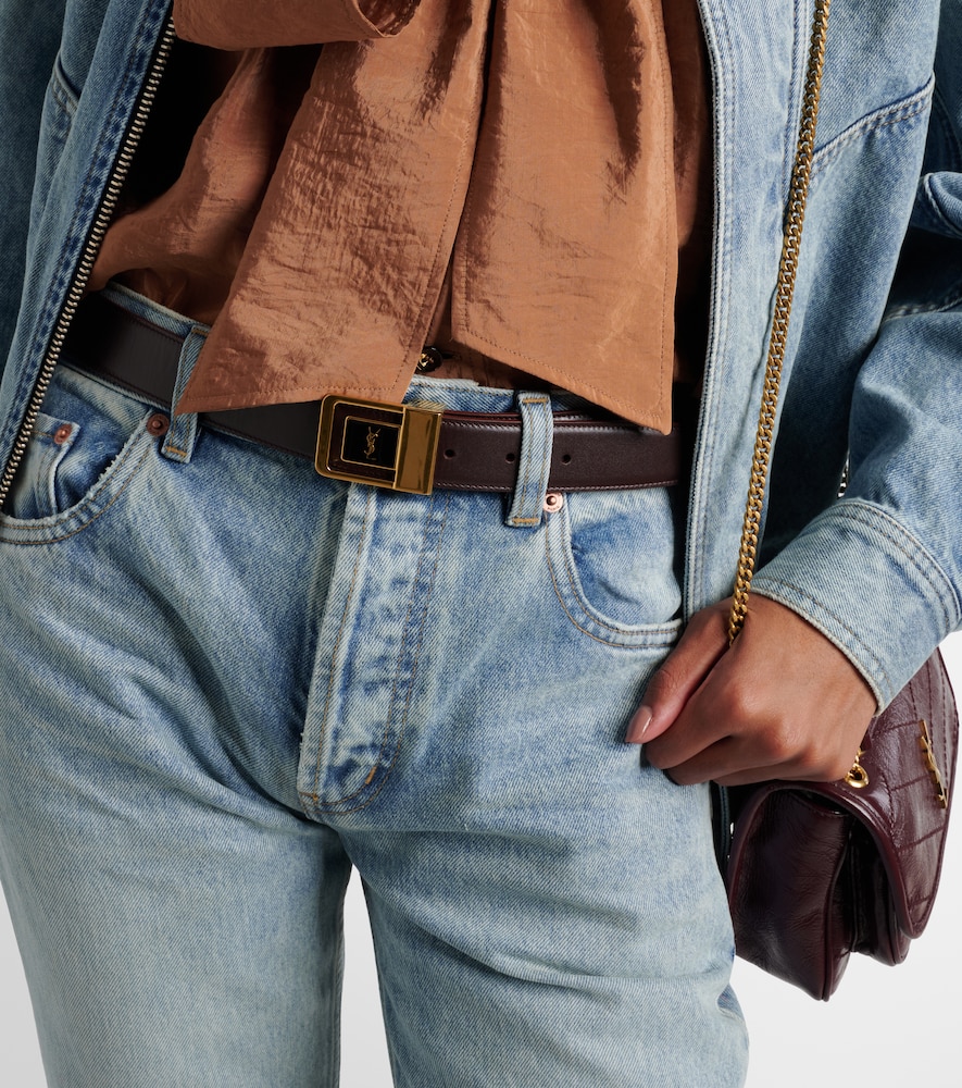  Saint Laurent Saint Laurent Cassandre Leather Belt 