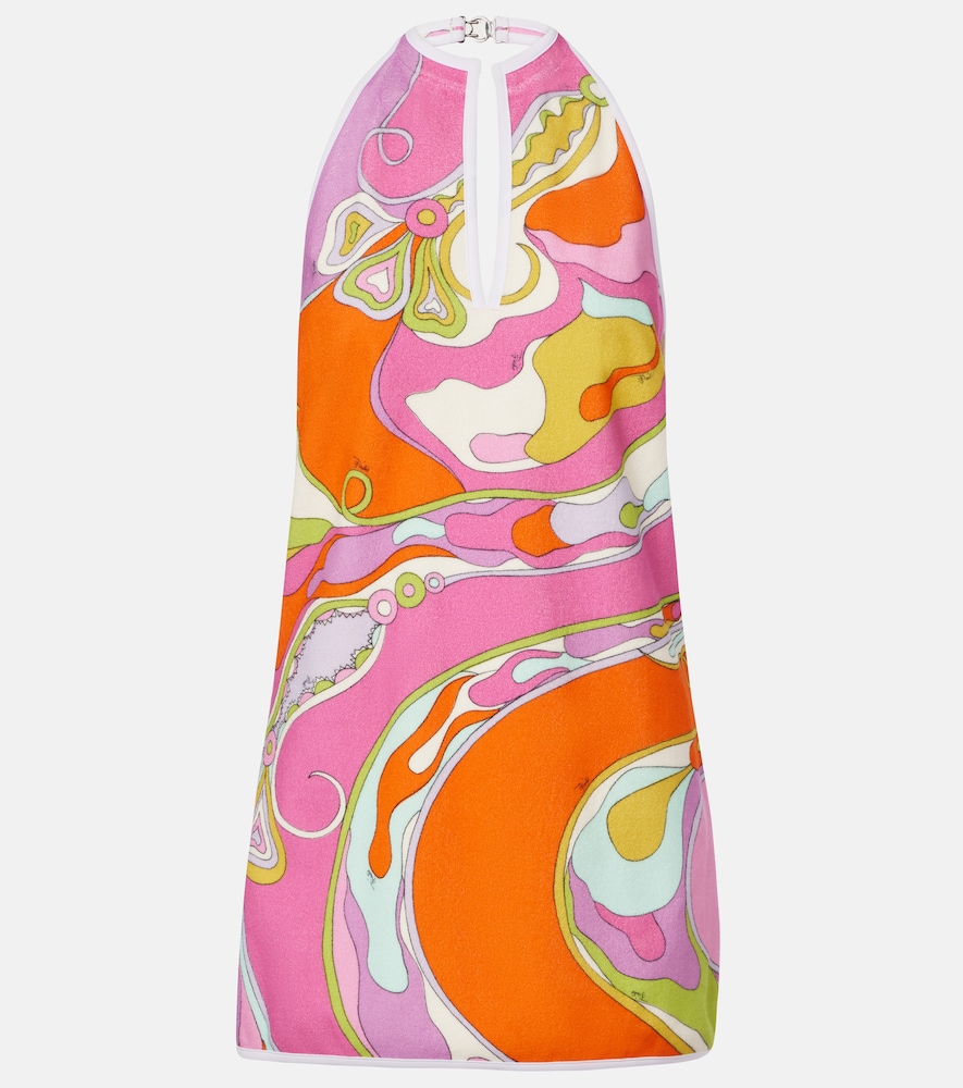 Pucci Orchidee Cotton-blend Terry Minidress In Pink