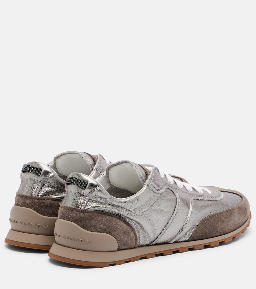  Brunello Cucinelli Brunello Cucinelli Sneakers Monili Aus Metallic-leder 
