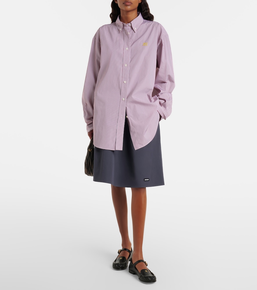 Miu Miu Miu Miu Striped Oversized Cotton Shirt 