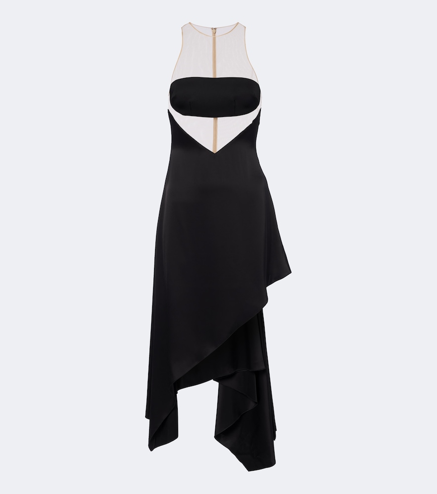 Midikleid mit Mesh-Einsätzen