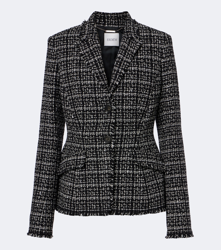 Tweed-Jacke aus einem Baumwollgemisch