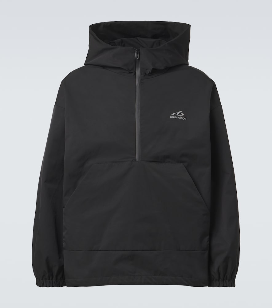 Felpa in tessuto tecnico con mezza zip
