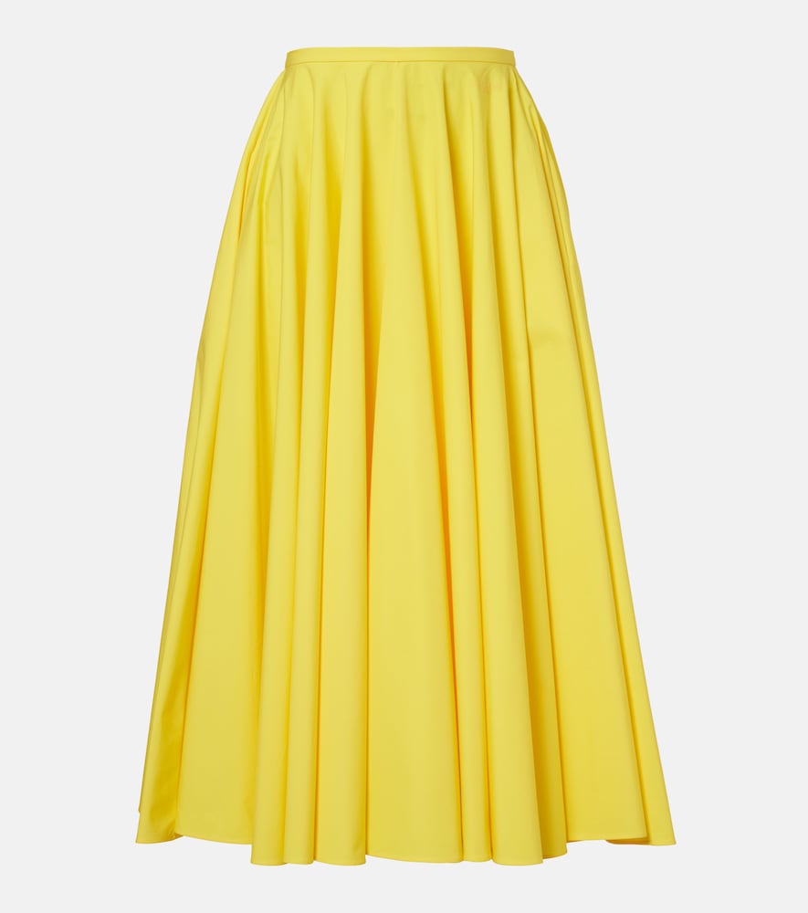 Givenchy Women's Yellow Pleated Cotton Midi Skirt UK Size 10 - Mytheresa