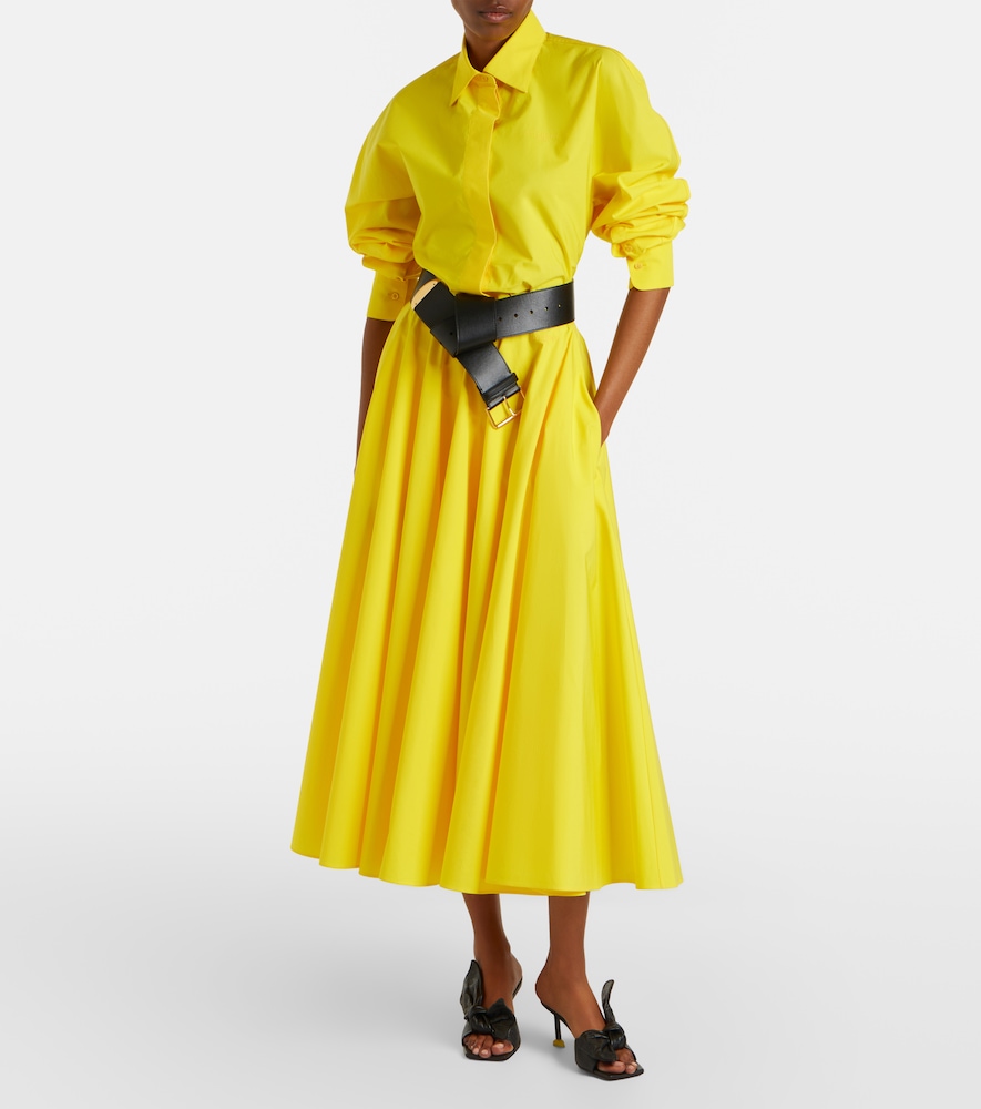 Givenchy Givenchy Pleated Cotton Midi Skirt 
