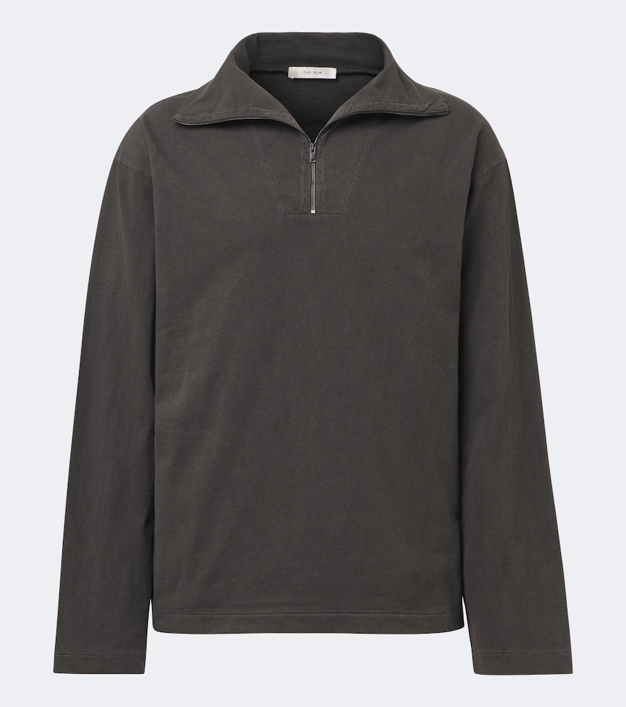 The Row Men's Grey Marcielo Cotton Half-Zip Top UK Size 38 - Mytheresa