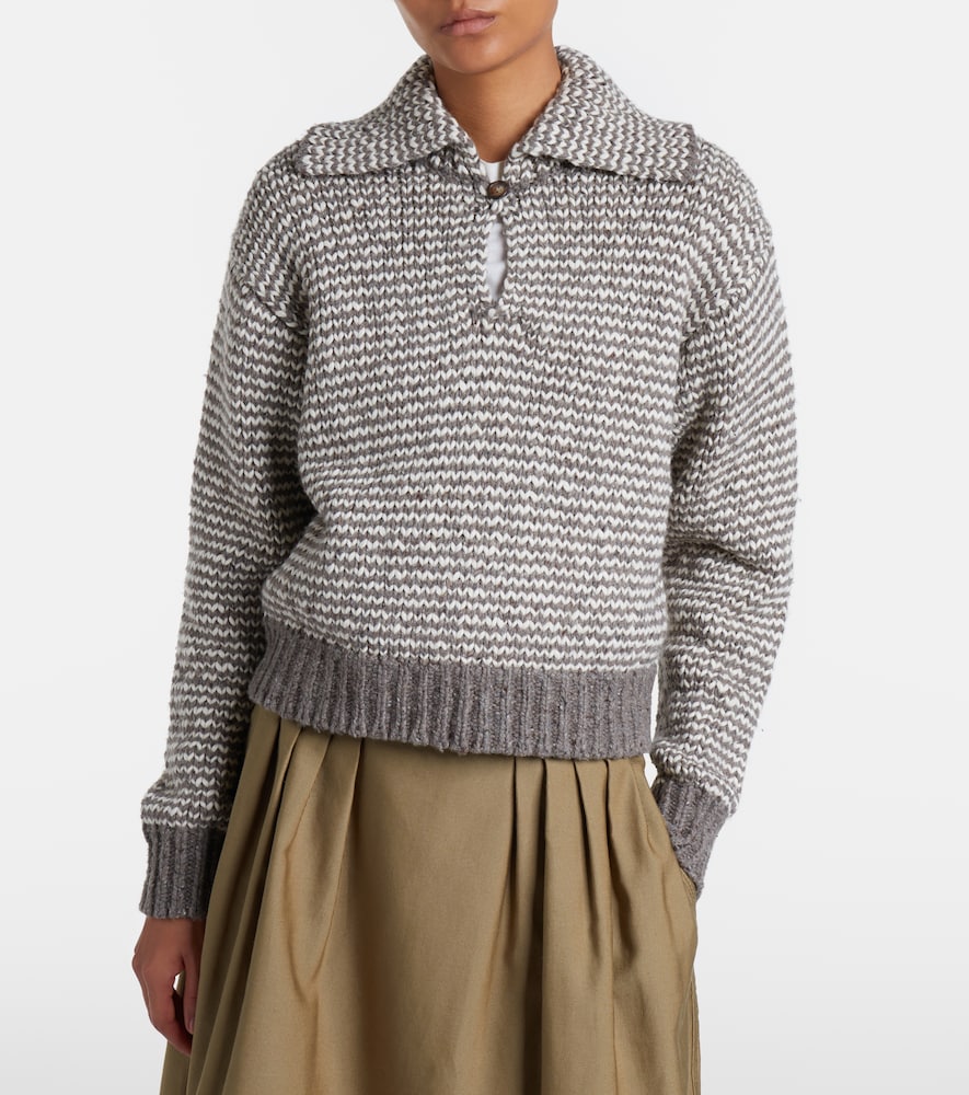 Polo Ralph Lauren Striped cotton and wool-blend polo sweater