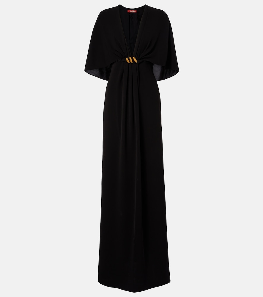 Abito lungo Elegante in cady con mantella