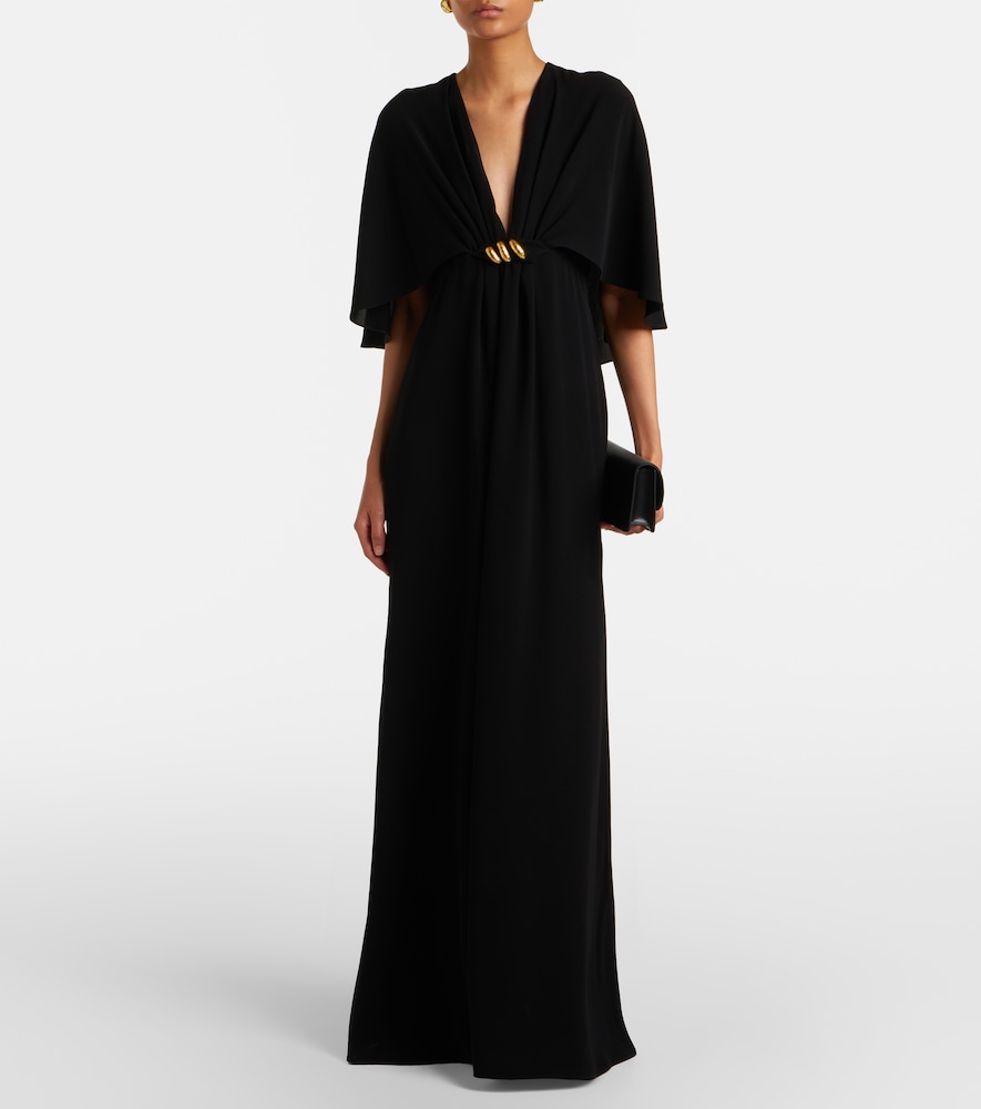 Max Mara Elegante caped cady gown