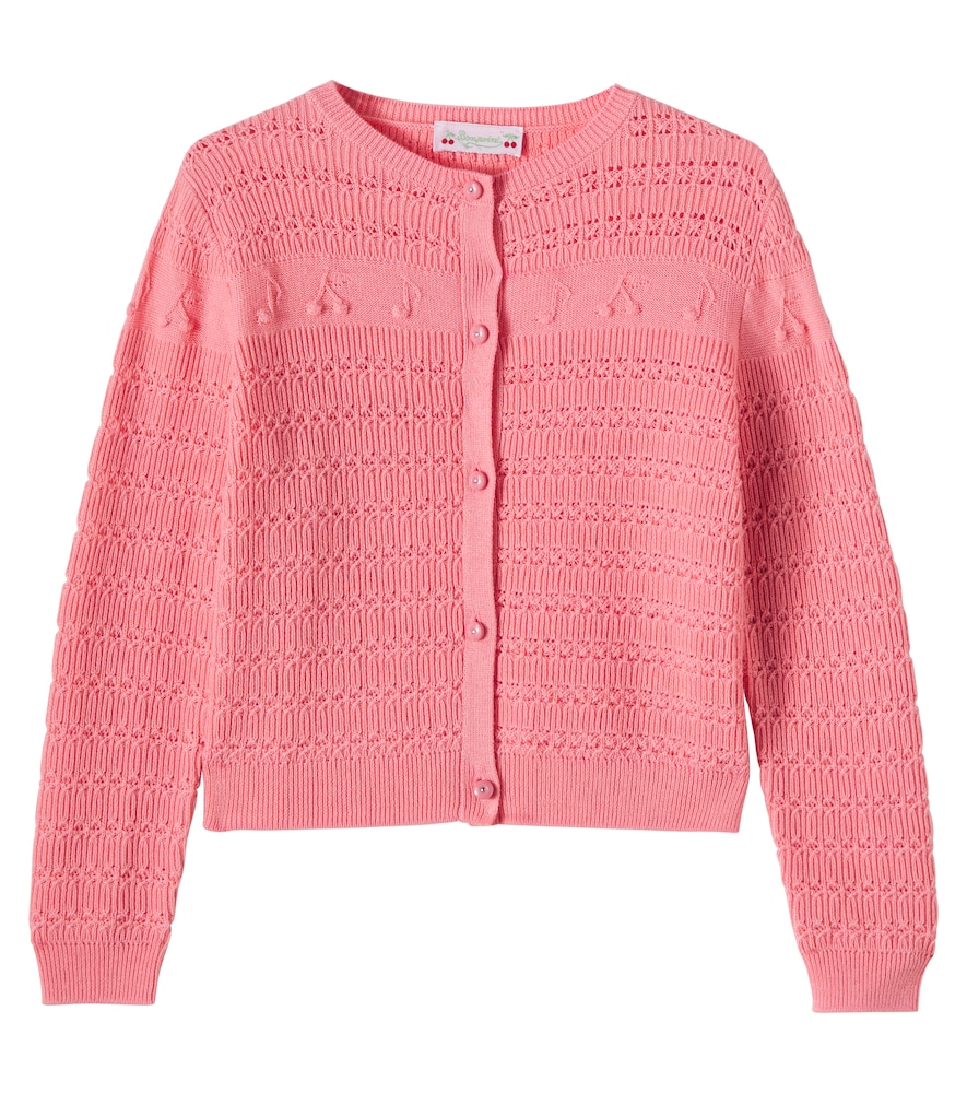 Bonpoint Pink Mia Embroidered Wool And Cotton Cardigan Y Size 12 - Mytheresa