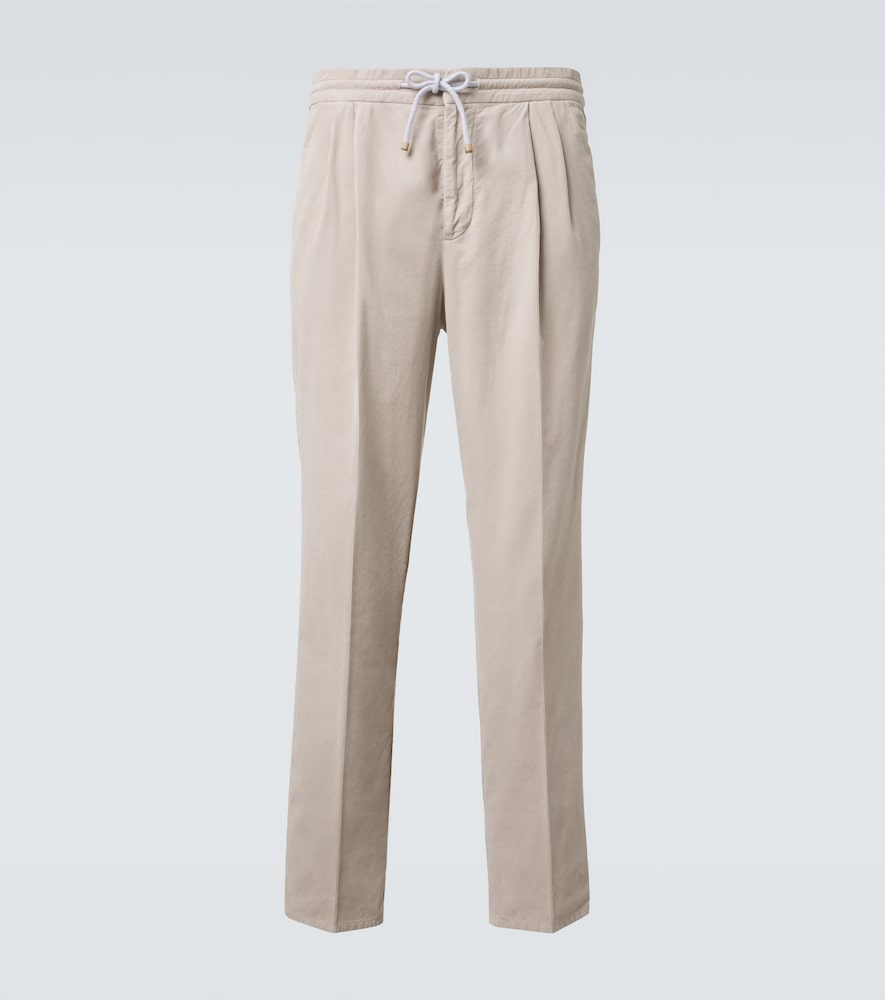 Brunello Cucinelli Men's Beige Cotton Corduroy Tapered Pants UK Size 42 - Mytheresa