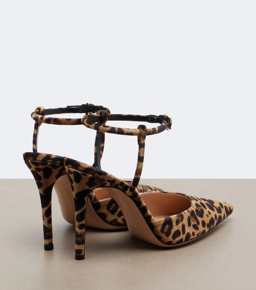 Leopard-Print Velvet Slingback