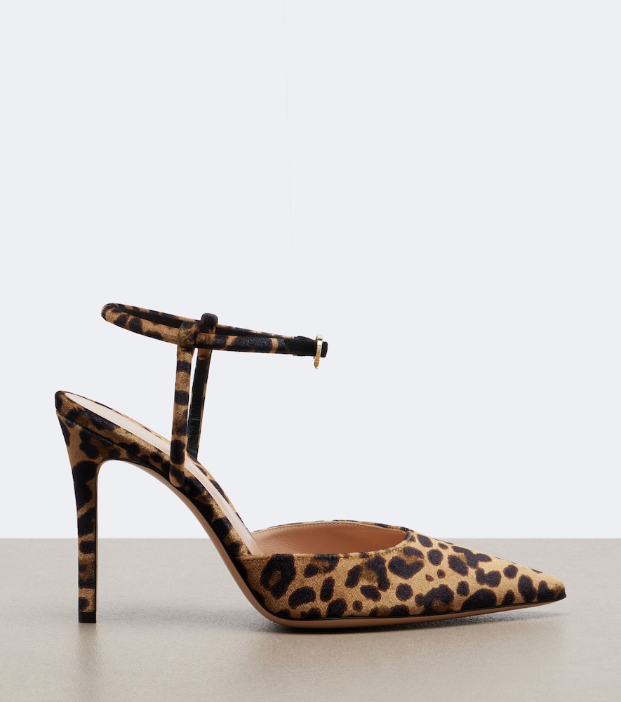 Leopard-Print Velvet Slingback
