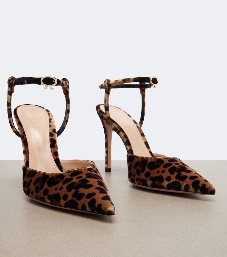 Leopard-Print Velvet Slingback