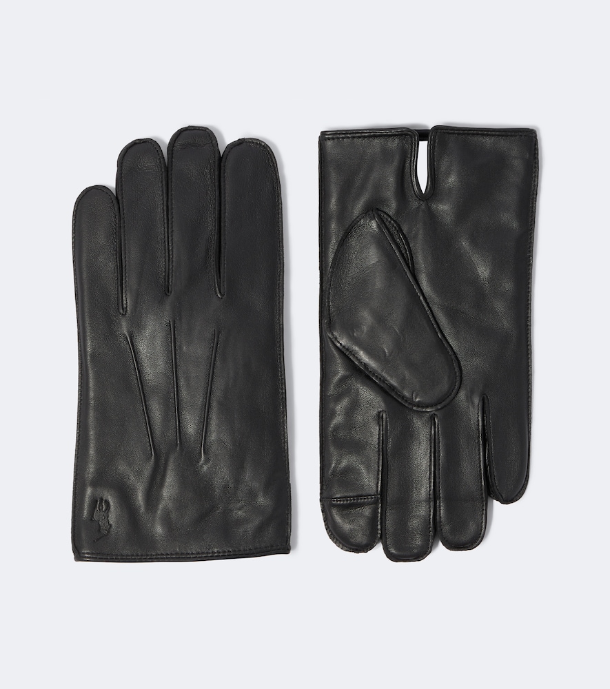 Polo Ralph Lauren Leather Gloves In Black
