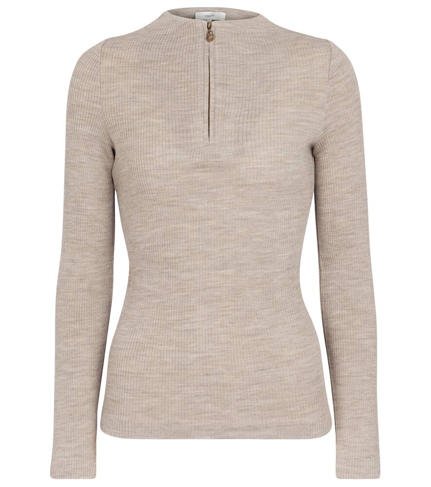Click to view more detailed imagery on our partner's website Vince Ribbed-knit Wool-blend Sweater In Beige