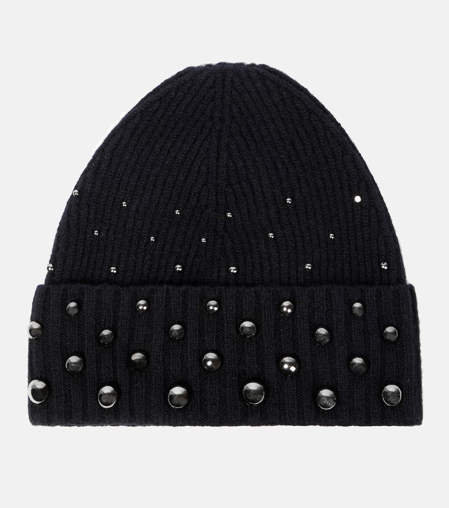 Erdem Embellished Wool Beanie In Black