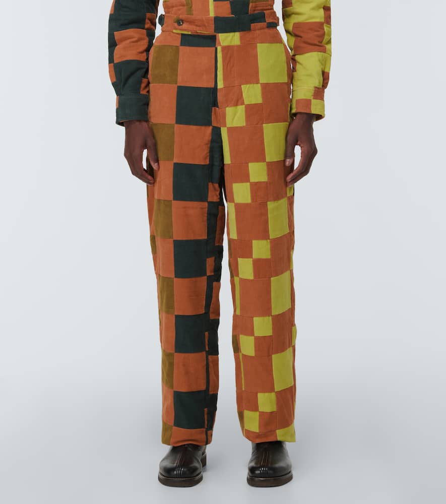 Bode Quilted Corduroy Patch Trousers In Multi
