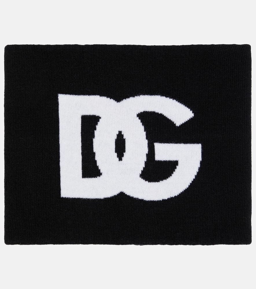 Dolce & Gabbana Logo intarsia wool-blend snood