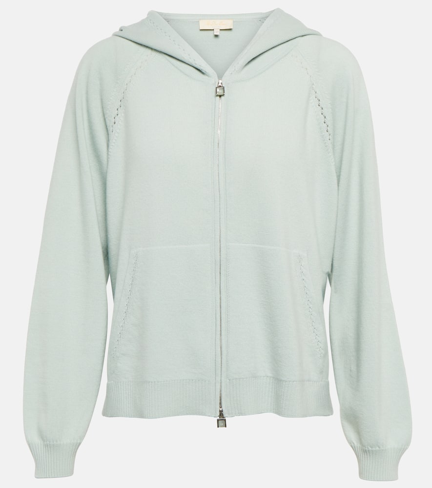 Loro Piana Cashmere Hoodie In Grayed Jade