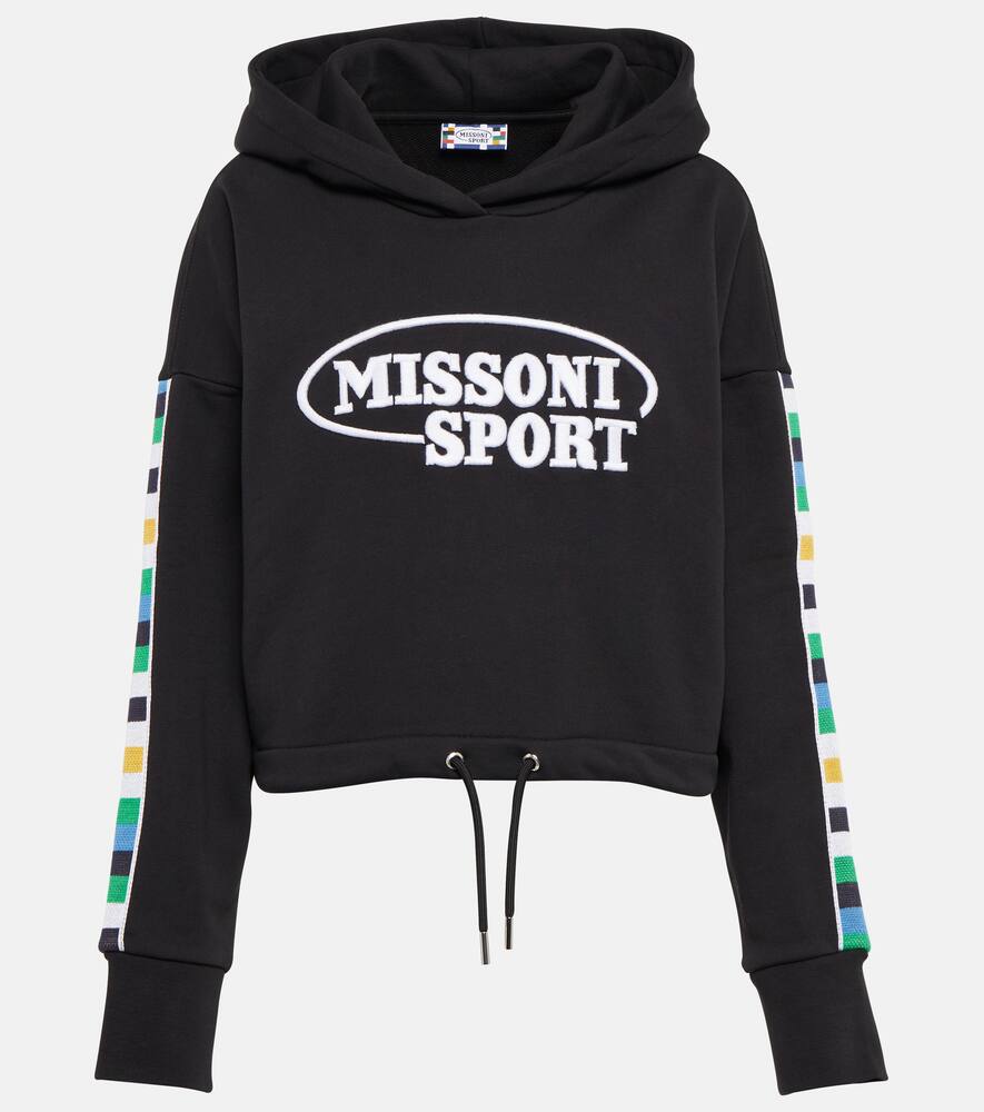 Missoni Logo-print Drawstring Hoodie In Jet Black