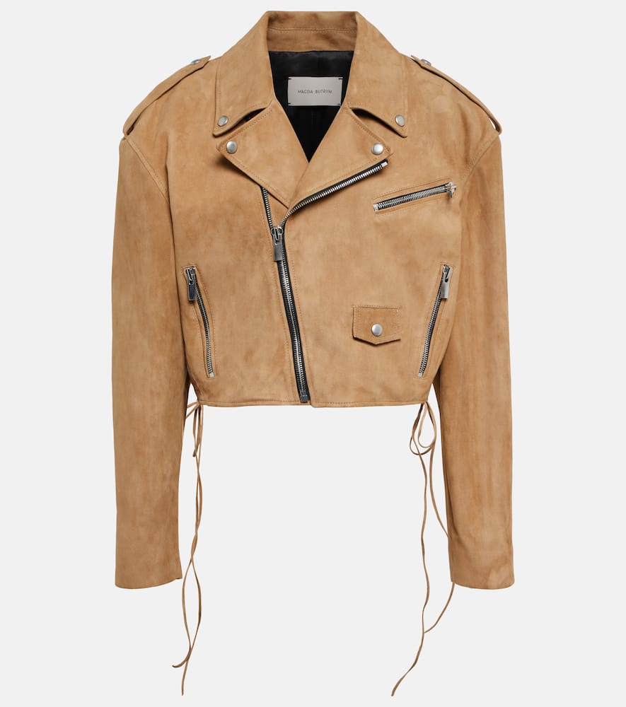 Magda Butrym Cropped suede biker jacket