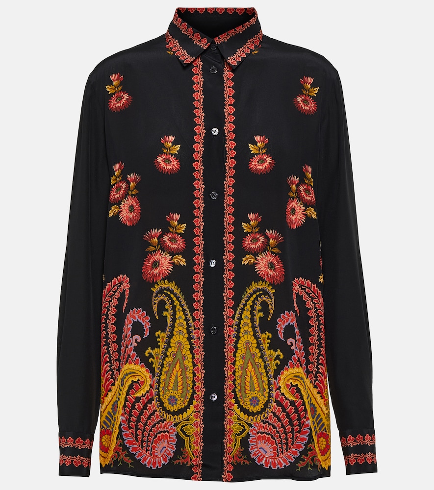 Etro Women's Black Paisley Silk Blouse UK Size 6 - Mytheresa