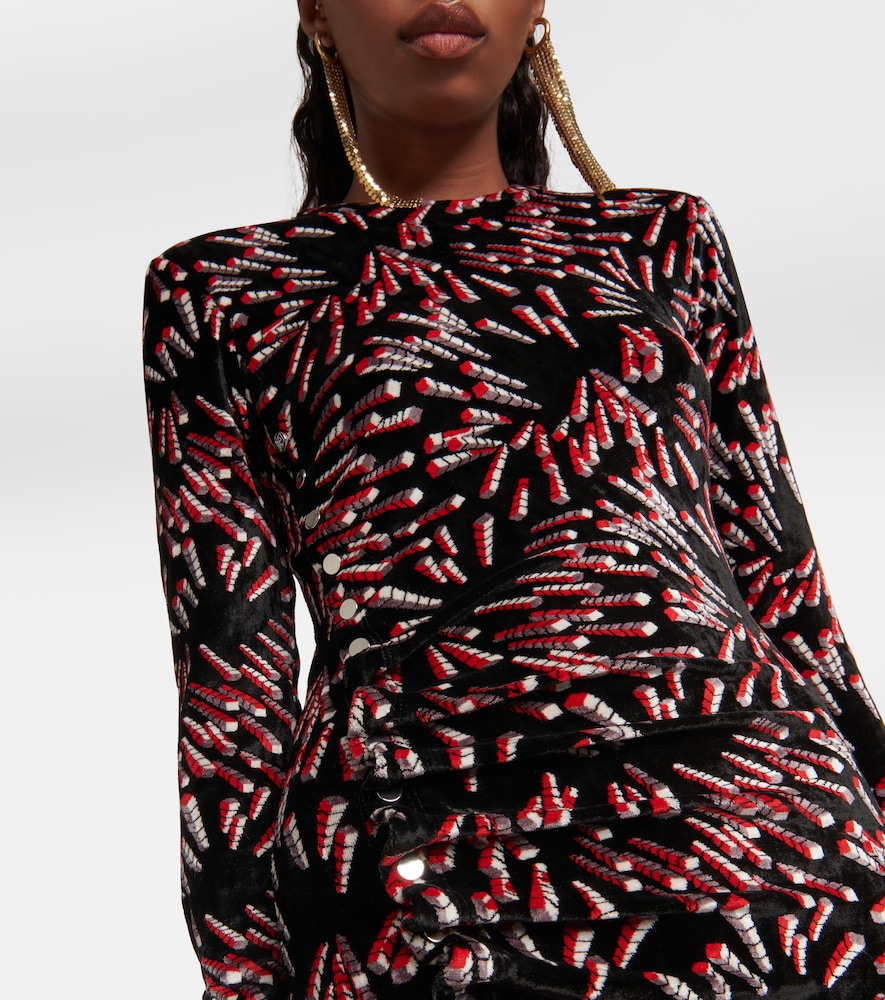  Rabanne Rabanne Bedrucktes Maxikleid Aus Samt 