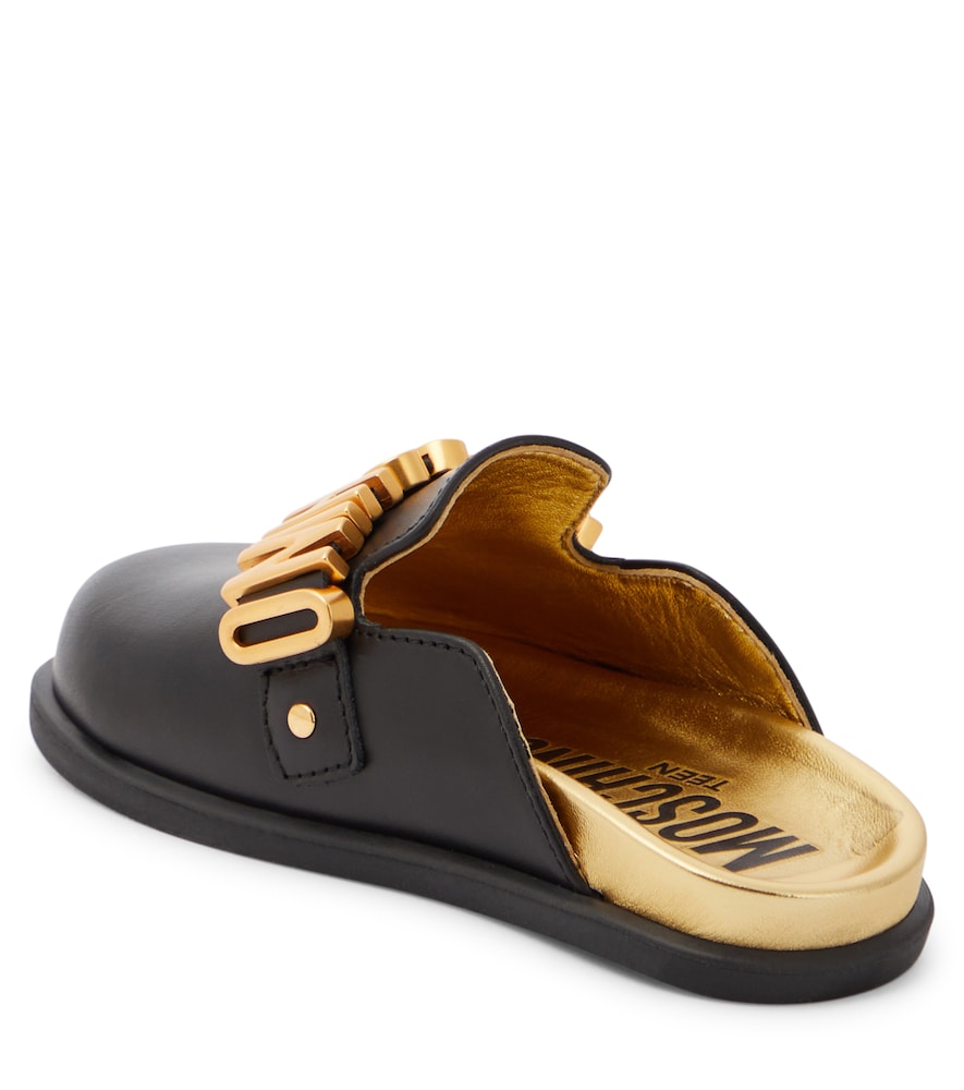  Moschino Kids Moschino Kids Pantoletten Aus Leder 