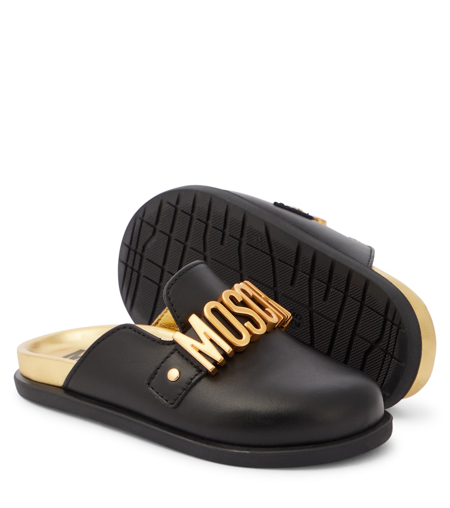  Moschino Kids Moschino Kids Pantoletten Aus Leder 