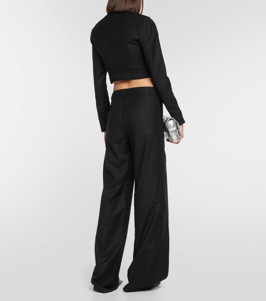 Aya Muse Tio Low-rise Wool Wide-leg Pants In Black
