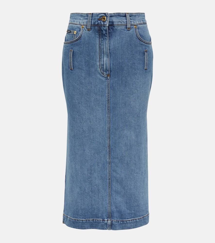 Dolce & Gabbana High-rise denim midi skirt