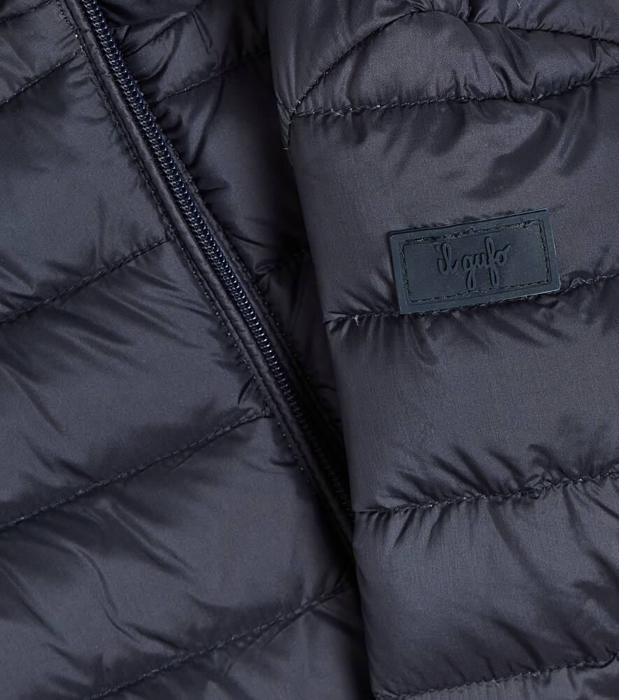 Il Gufo Quilted Down Coat In Blue
