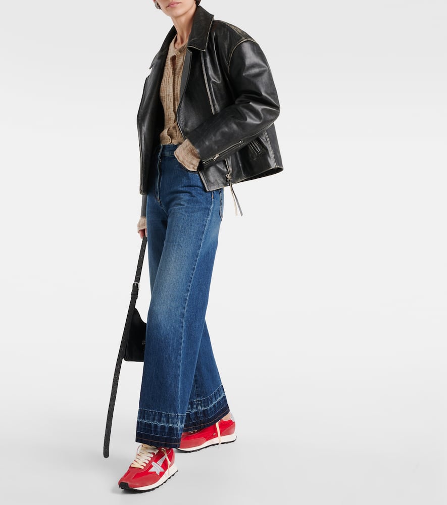Golden Goose Low Top Sneakers Contrasting Panels In Red