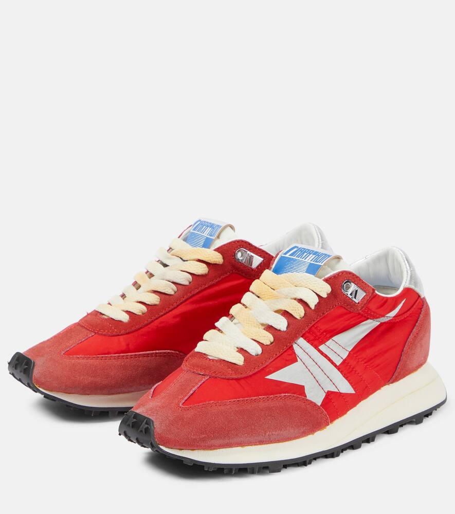 Golden Goose Low Top Sneakers Contrasting Panels In Red