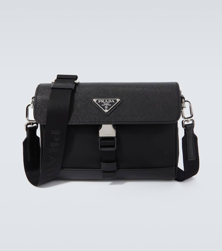 Prada Re-Nylon leather-trimmed crossbody bag