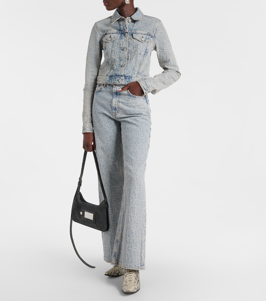 Cropped Jacquard Denim Jacket