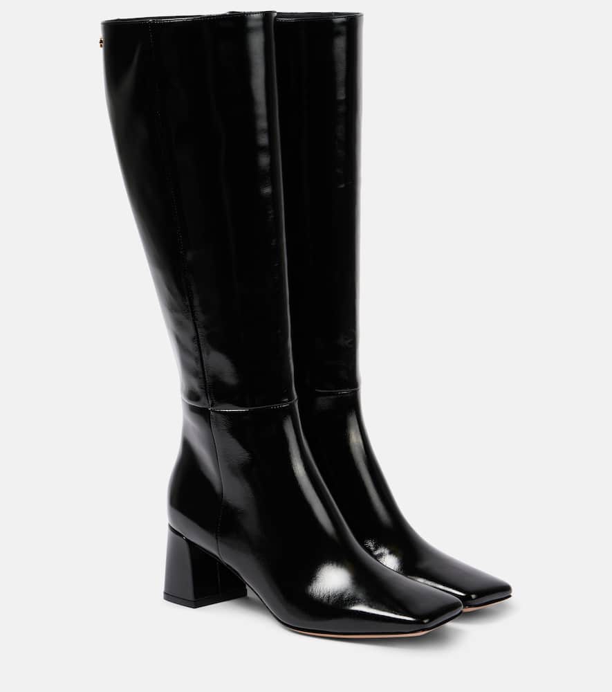 55 patent leather knee-high boots