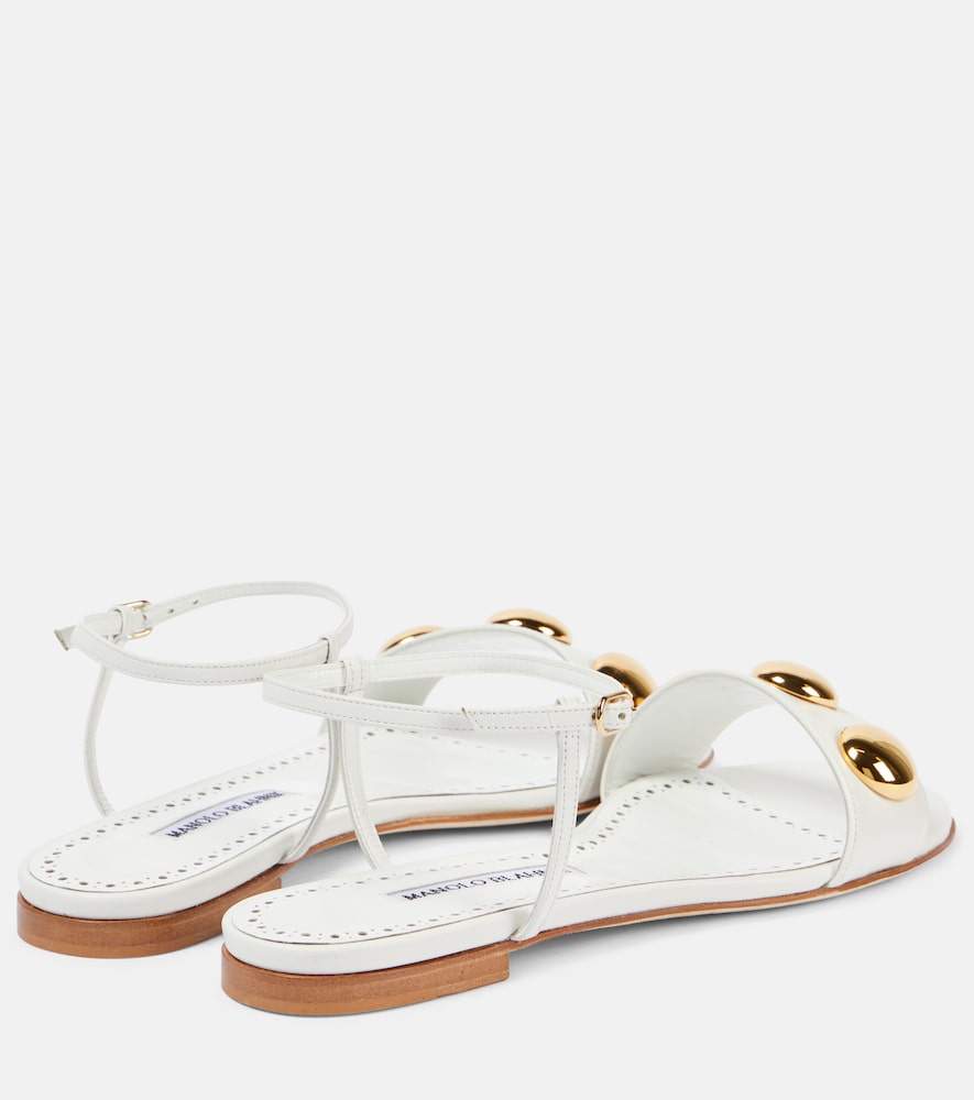  Manolo Blahnik Manolo Blahnik Chaouhen Embellished Leather Sandals 