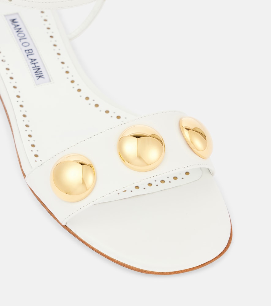 Manolo Blahnik Manolo Blahnik Chaouhen Embellished Leather Sandals 